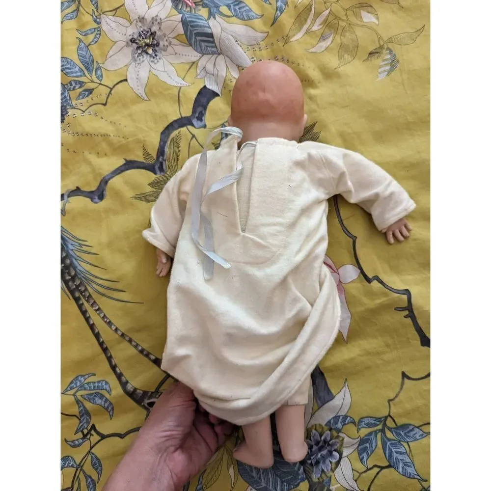 German porcelain doll antique cloth body euc